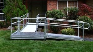 Semi permanent ramp going up to a house